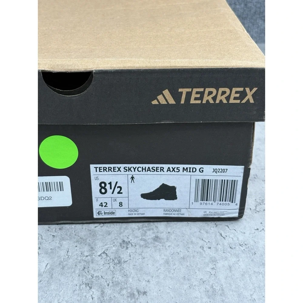 Adidas Terrex Skychaser AX5 Mid Black Gore-tex Hiking Shoes JQ2207 Size 8.5 Men
